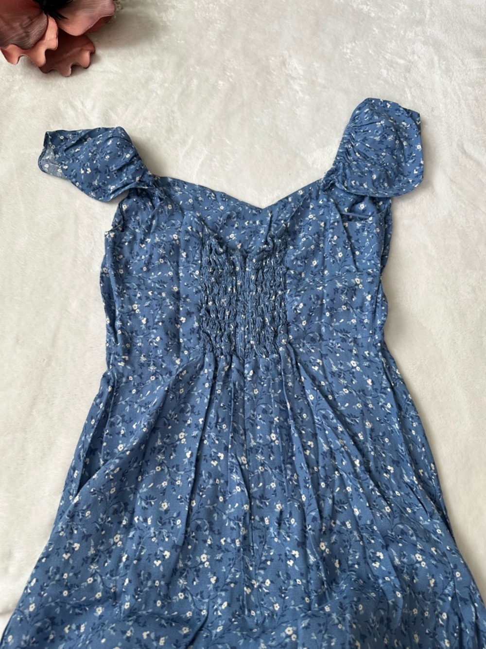 Reformation Baxley Midi Dress Eve Blue Ditsy Floral - Picture 3 of 13